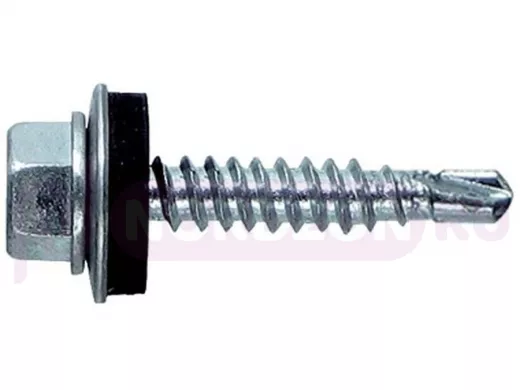 Саморезы 6,3х 32 кровельные, сверло, цинк, с шайбой, к металлическим профилям (2500шт)  9,2