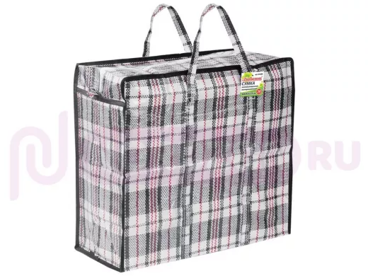 Сумка-баул хозяйственная, полипропилен, 50*45*25см, 56 литров, черно-красная,130г/м2 