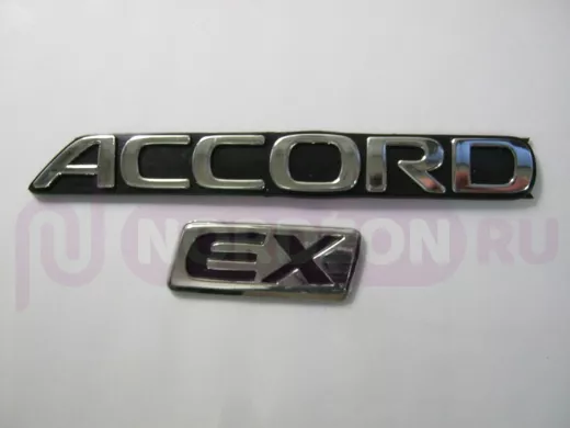Эмблемма пластик в п/э надпись ACCORD EX хром 14x1,5 см и 5x1,5 см 01352   00000