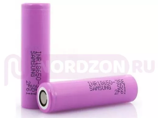 Аккумулятор 18650 3500мАч 3.7В  Samsung INR18650-35E Li-ion, 3.7 В 3500 мАч , ток до 13А без защиты
