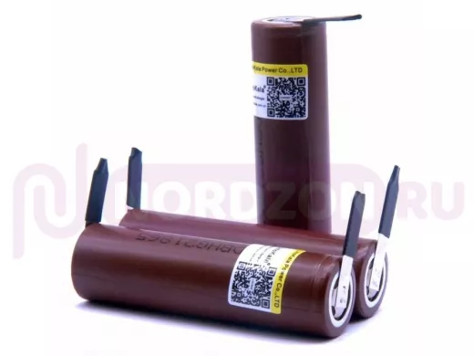 Аккумулятор 18650 3000мАч 3.7В  LG HG2 18650 Li-ion, ток до 20А, без защиты с лепестками