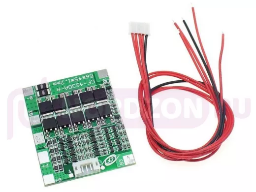 Контроллёр зар.-разр. для Li-ion батарей, 4 ячейки, до 30А. с балансировкой 56*48*4 мм.