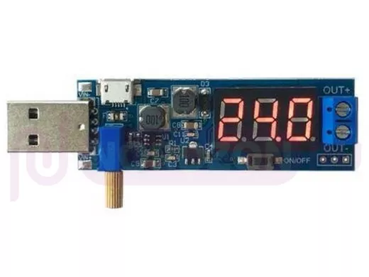 Модуль DC-DC повышающий вход USB 5В выход 1,2-24В с LED дисплеем и регул. до 3W  