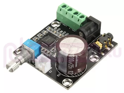 Цифровой Аудио Усилитель макс. 2*15 Вт PAM8610 питание 12 В с регулятором и разъёмами