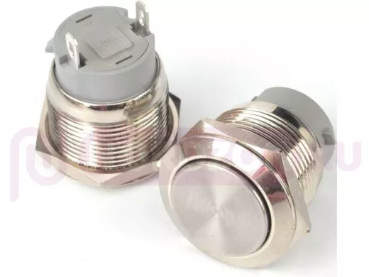 Кнопка с фиксациией, металл 19мм.