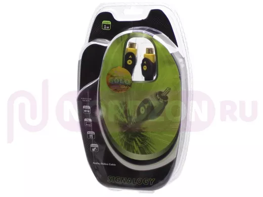 Шнур SVHS-SVHS (круглый кабель 5 mm, Gold) 1м Signalogy(на блистере) 4pin