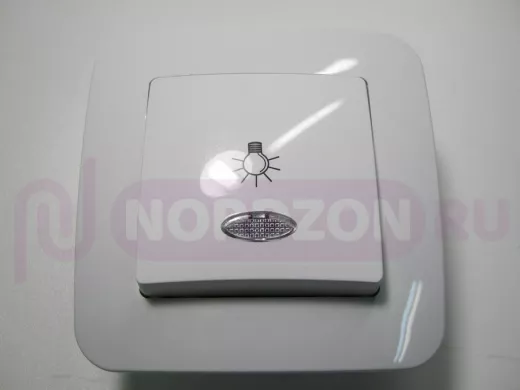 Кнопка звонка, белая, с подсветкой, серии MAKEL Lillium N