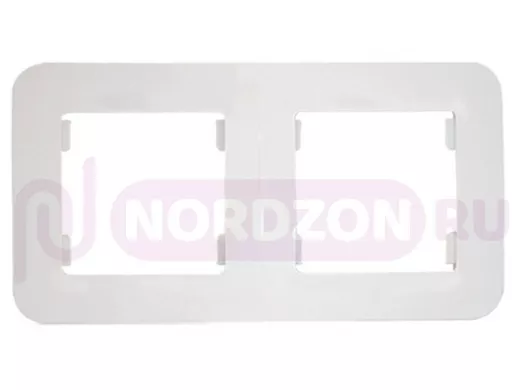 Рамка  2-х местная для розеток/выключателей, белая, серии MAKEL Lillium N