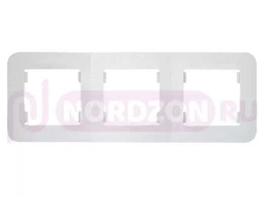 Рамка  3-х местная для розеток/выключателей, белая, серии MAKEL Lillium