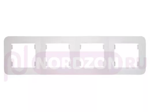 Рамка  4-х местная для розеток/выключателей, белая, серии MAKEL Lillium N