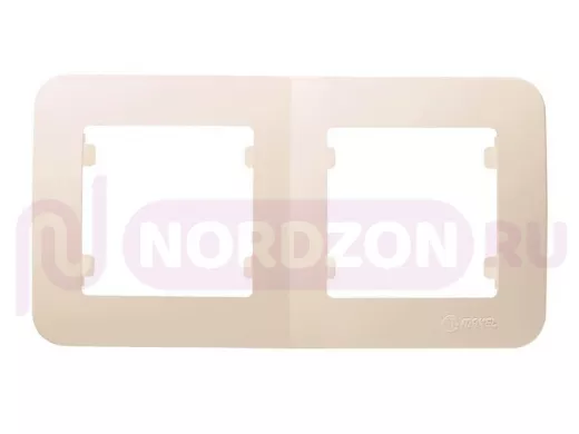 Рамка  2-х местная для розеток/выключателей, кремовая, серии MAKEL Lillium N