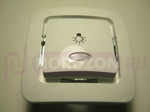 Кнопка звонка, белая, с подстветкой, без вставки, серии MAKEL Lillium N