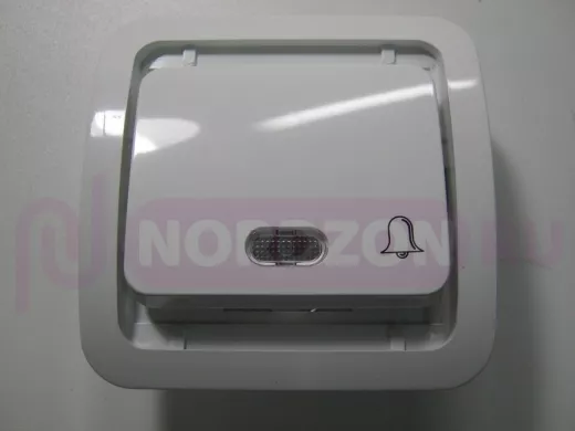 Кнопка звонка, белая, с подстветкой, без вставки, серии MAKEL Mimoza