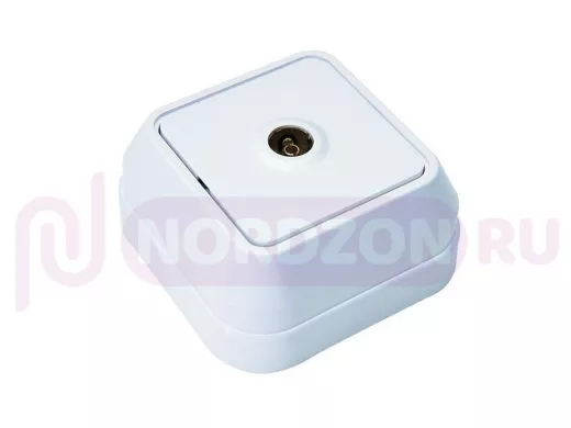 Розетка телевизионная TV, белая, накладная, серии MAKEL