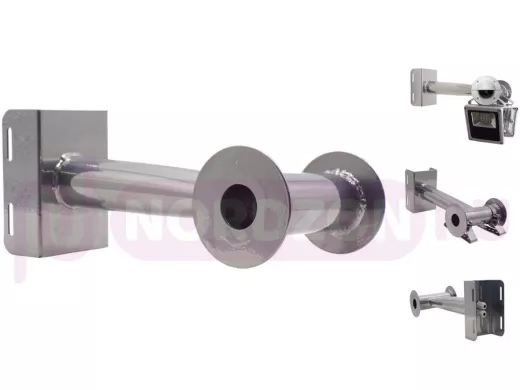 Кронштейн "HIWOLL-STOLB-5S" бокс с хомутом для 2 камер и прожект. на столб под СИП-ленту,0,35м,серый
