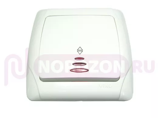 Выключатель  с подсветкой, 1 клавиша,  проходной,  белый,  Vi-ko Carmen 561063