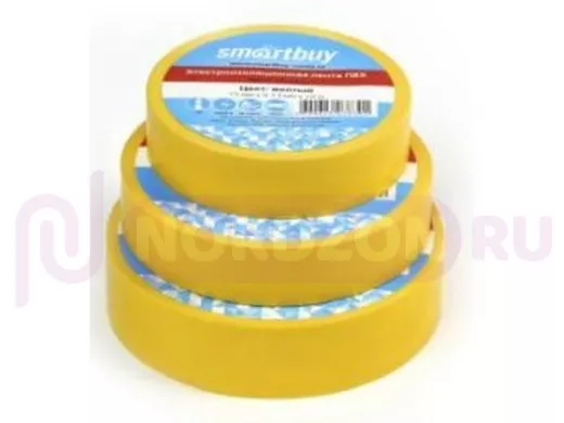 Изолента 15мм х 10метров жёлтая  Smartbuy  (SBE-IT-15-10-y) 0,13мм