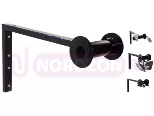 Кронштейн "HIWOLL-VILET- 700B" бокс для 2-х видеокамер и прожекторов на стену, вылет 0,7метра,чёрный